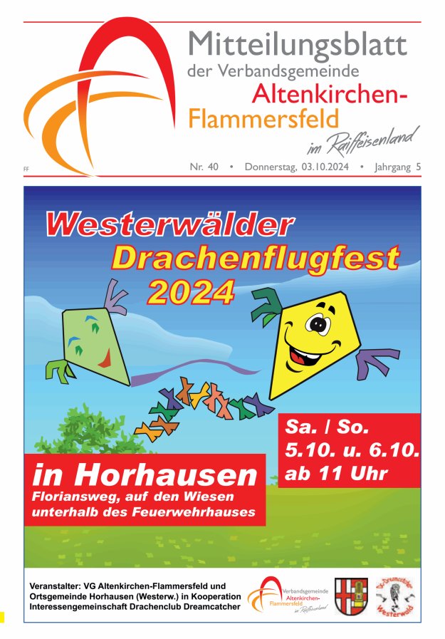 Mitteilungsblatt Verbandsgemeinde Altenkirchen-Flammersfeld Ausg Flammersfeld Titelblatt 40/2024