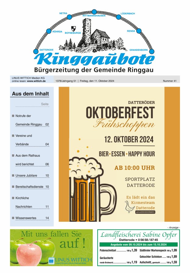 Ringgaubote Titelblatt 41/2024