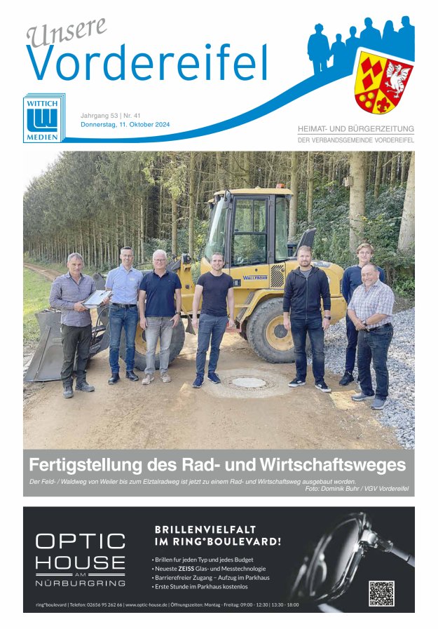 Mitteilungsblatt Vordereifel - Heimat- u Bürgerzeitung der VG Vordereifel Titelblatt 41/2024