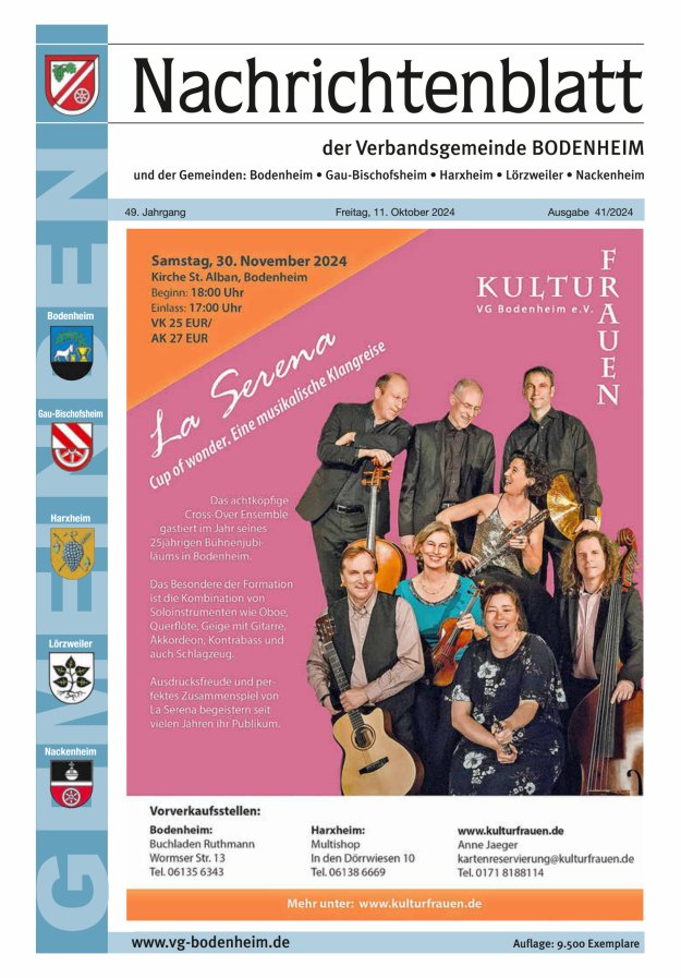 Nachrichtenblatt der VG Bodenheim              Titelblatt 41/2024