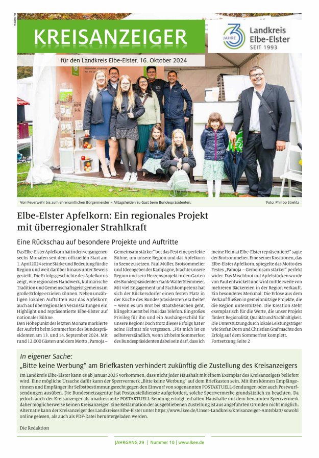 Kreisanzeiger für den Landkreis Elbe-Elster Titelblatt 10/2024