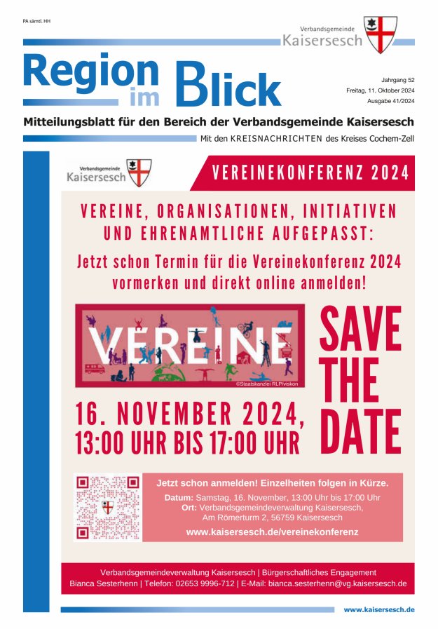 Region im Blick VG Kaisersesch Titelblatt 41/2024