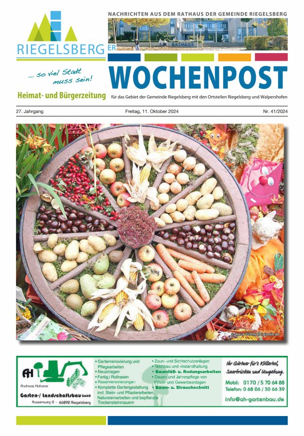 Riegelsberger Wochenpost Titelblatt 41/2024