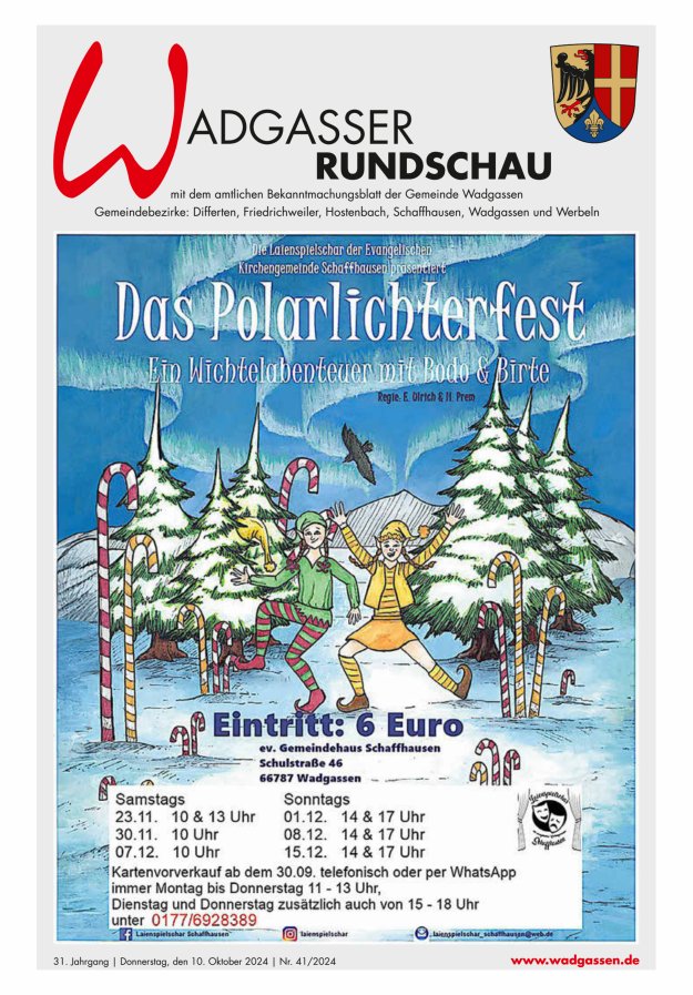 Wadgasser Rundschau Titelblatt 41/2024