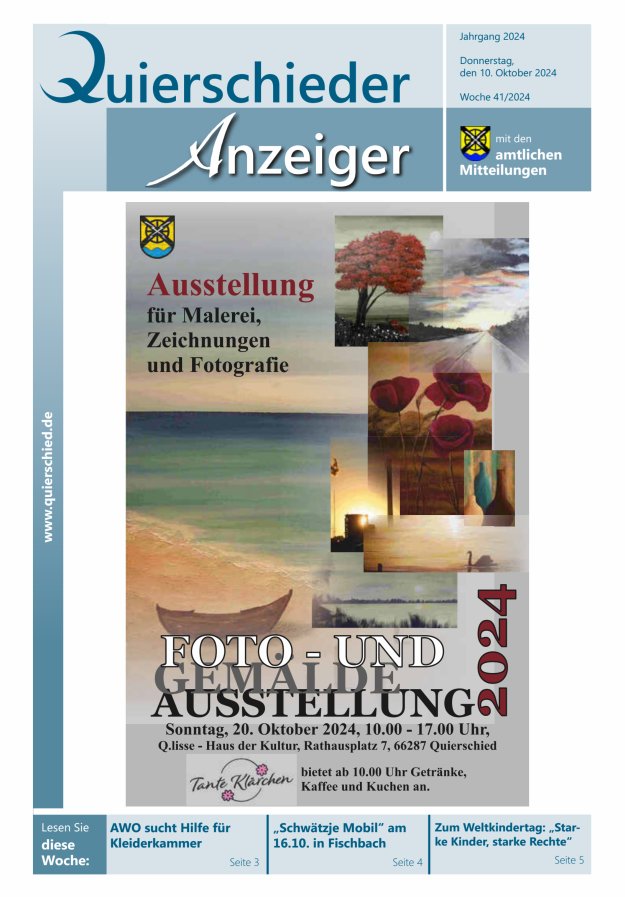 Quierschieder Anzeiger Titelblatt 41/2024
