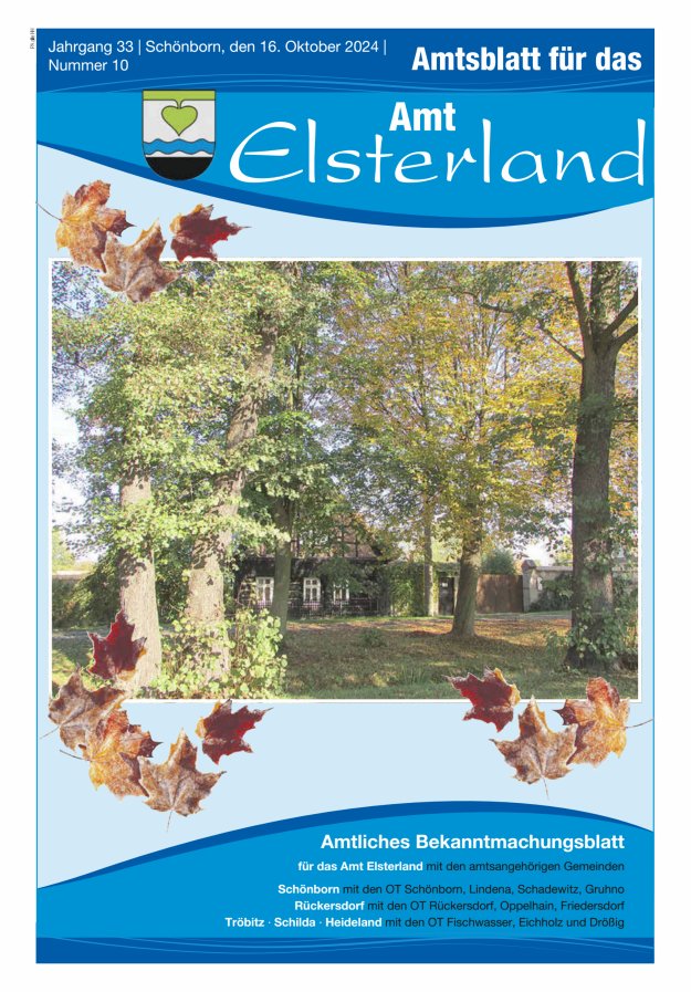Amtsblatt für das Amt Elsterland Titelblatt 10/2024
