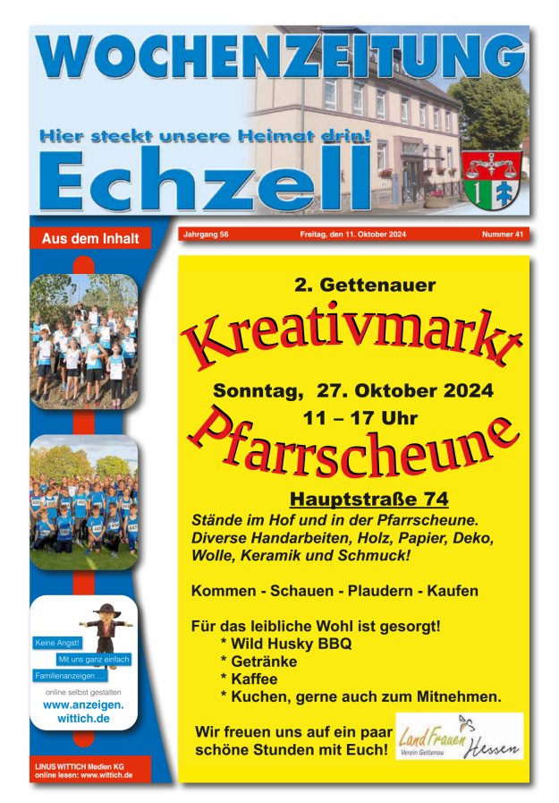 Wochenzeitung für die Gemeinde Echzell Titelblatt 41/2024