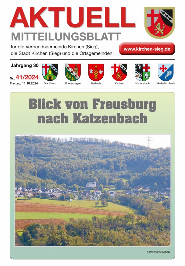 Aktuell - Mitteilungsblatt für die VG Kirchen (Sieg) Titelblatt 41/2024