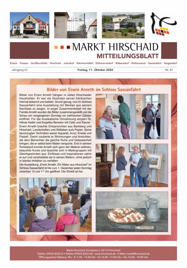 Mitteilungsblatt Markt Hirschaid Titelblatt 41/2024