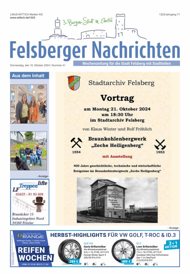 Felsberger Nachrichten Titelblatt 41/2024