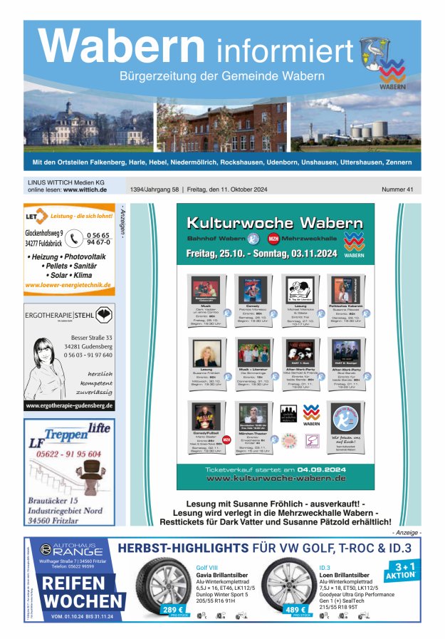 Wabern informiert Titelblatt 41/2024