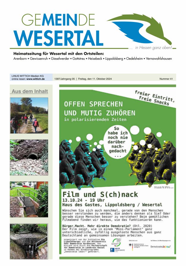 Wesertal Titelblatt 41/2024