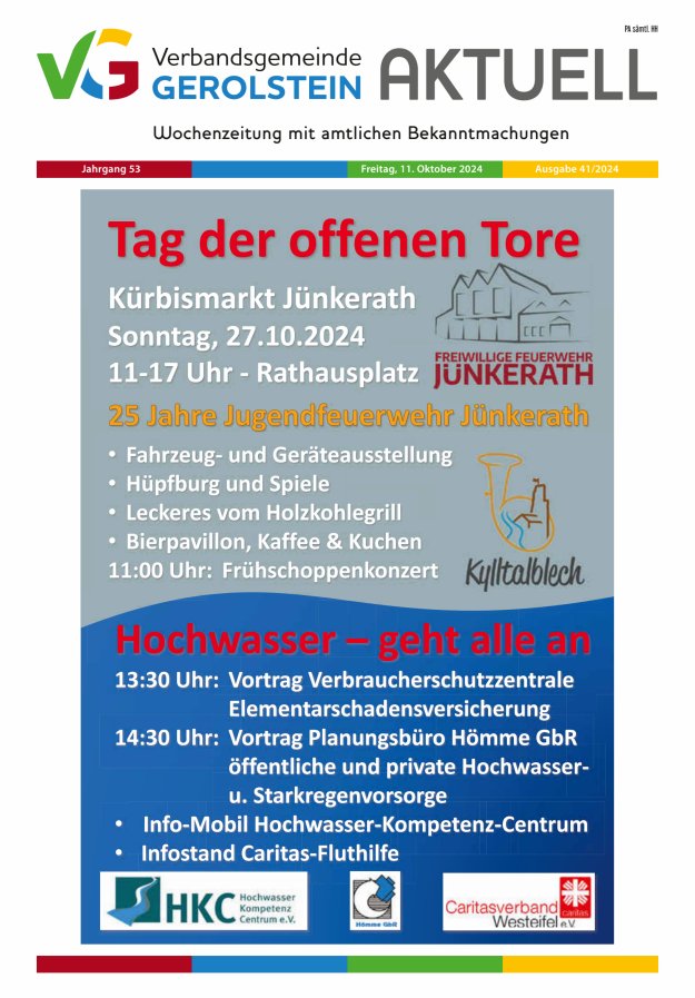 Verbandsgemeinde Gerolstein aktuell Titelblatt 41/2024