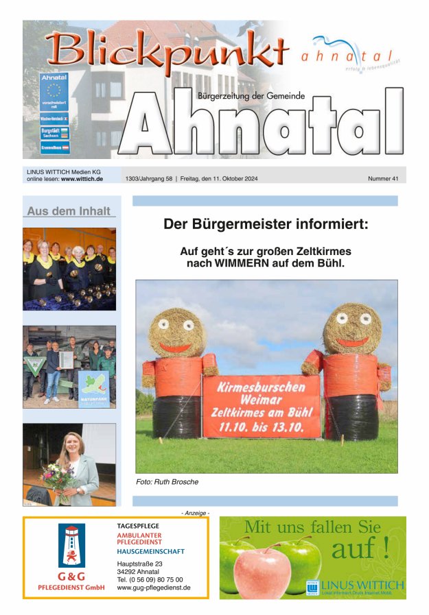 Blickpunkt Ahnatal Titelblatt 41/2024