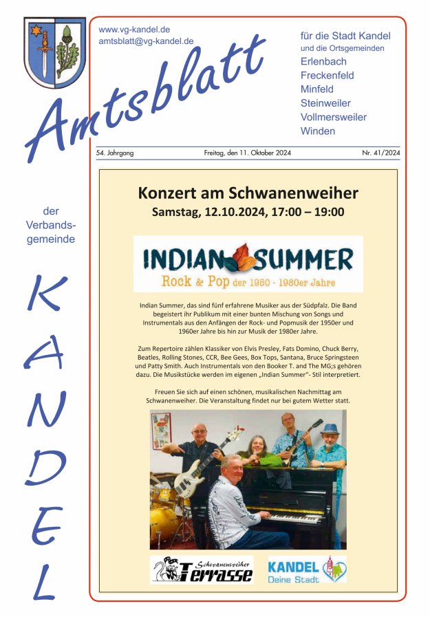 Amtsblatt VG Kandel Titelblatt 41/2024