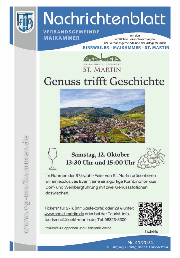 Nachrichtenblatt VG Maikammer Titelblatt 41/2024