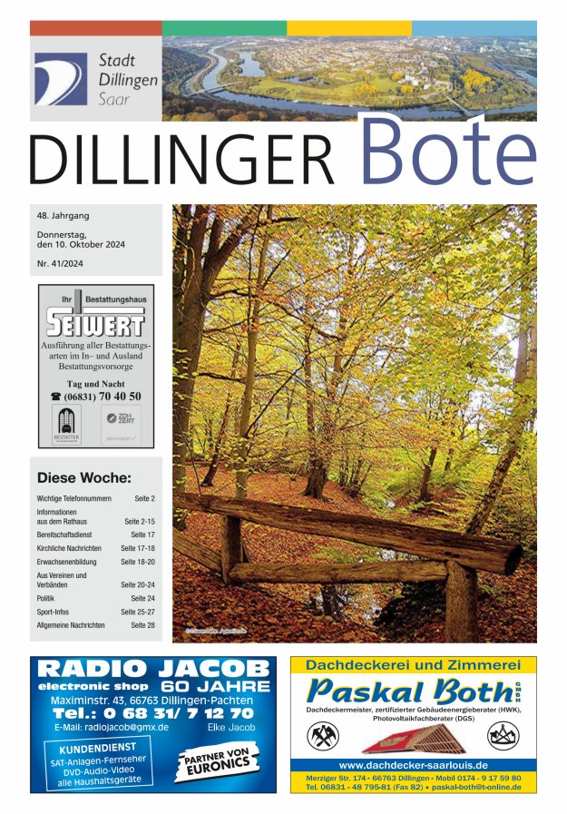 Dillinger Bote Titelblatt 41/2024