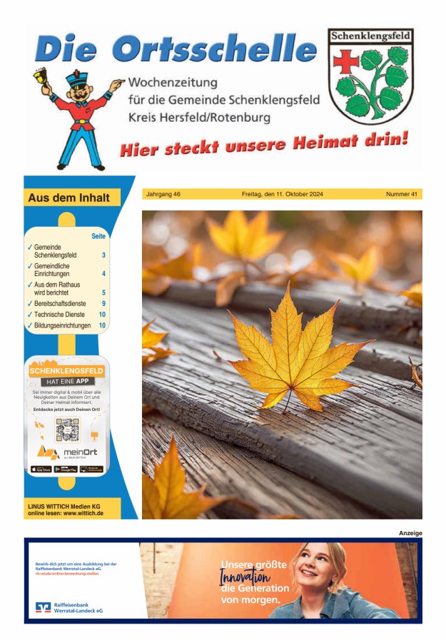 Die Ortsschelle Titelblatt 41/2024