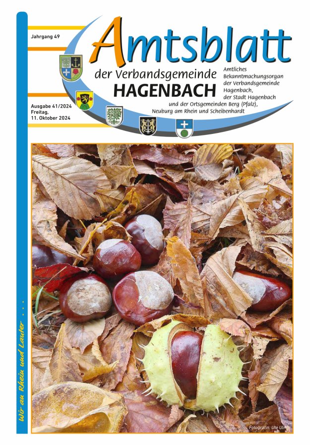 Amtsblatt der VG Hagenbach Titelblatt 41/2024
