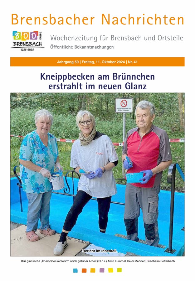 Brensbacher Nachrichten Titelblatt 41/2024