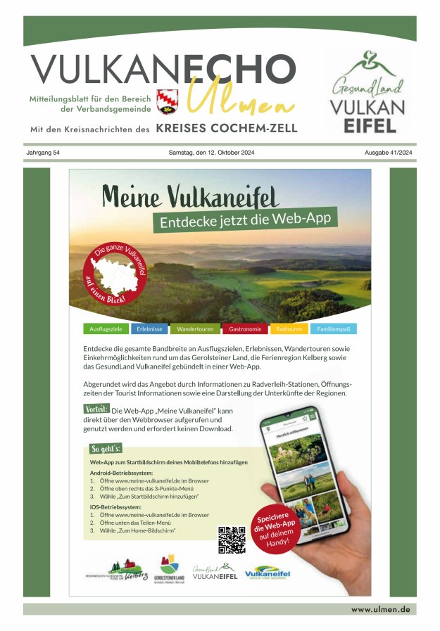 Vulkan Echo VG Ulmen Titelblatt 41/2024