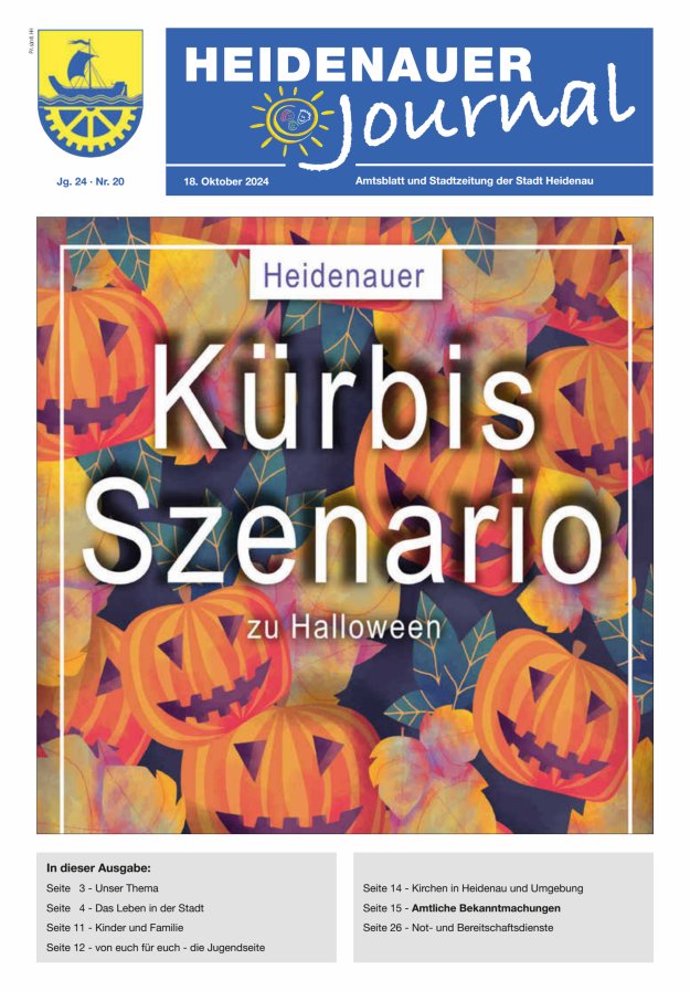 Heidenauer Journal - Amtsblatt und Stadtzeitung der Stadt Heidenau Titelblatt 20/2024