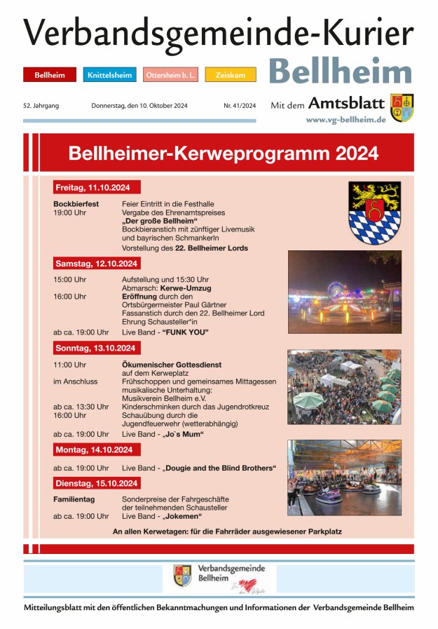 Verbandsgemeinde-Kurier Bellheim Titelblatt 41/2024