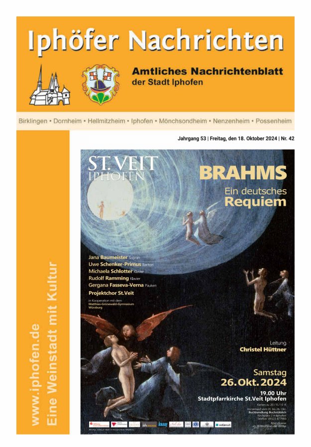 Iphöfer Nachrichten Titelblatt 42/2024