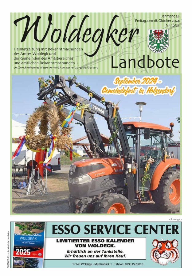 Woldegker Landbote Titelblatt 10/2024