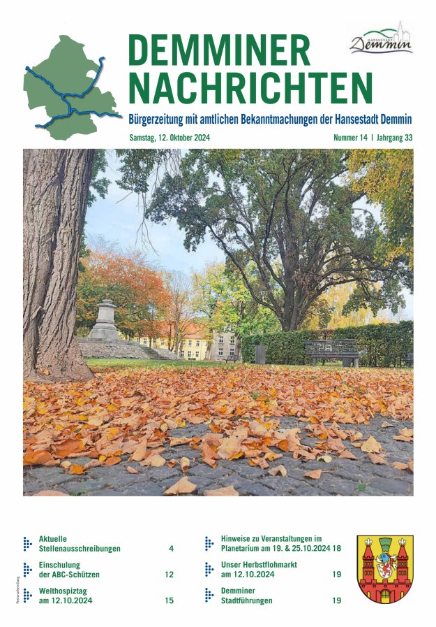 Demminer Nachrichten Titelblatt 14/2024