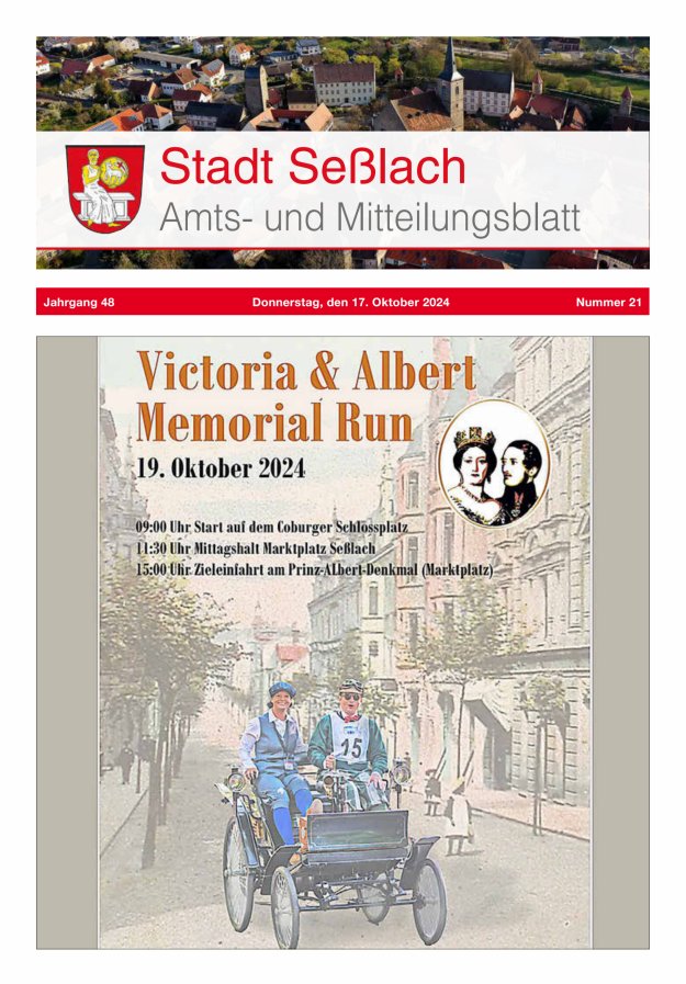 Amts- und Mitteilungsblatt Stadt Seßlach Titelblatt 21/2024