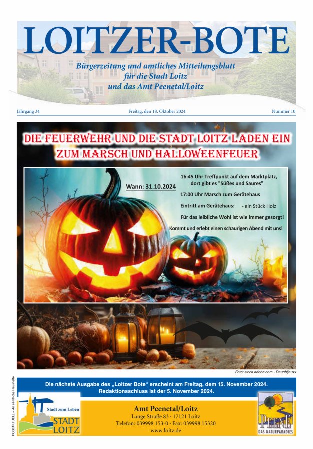 Loitzer Bote Titelblatt 10/2024