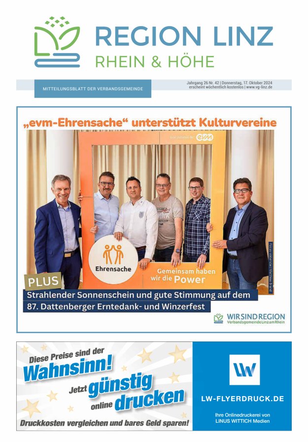 Unsere Verbandsgemeinde Linz am Rhein Titelblatt 42/2024