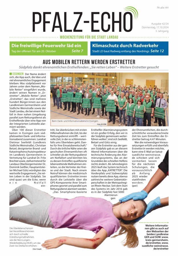 Pfalz-Echo Titelblatt 39/2024