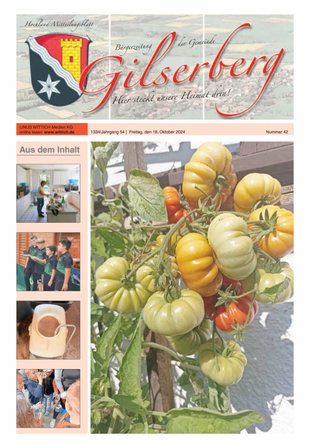 Hochland Mitteilungsblatt Gilserberg Titelblatt 42/2024