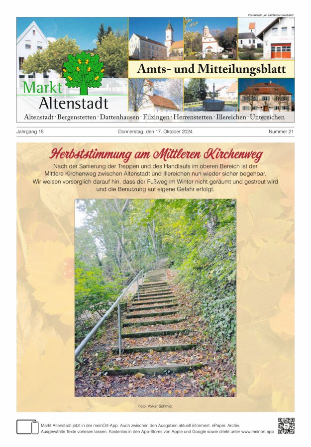 Amts- und Mitteilungsblatt des Marktes Altenstadt Titelblatt 21/2024