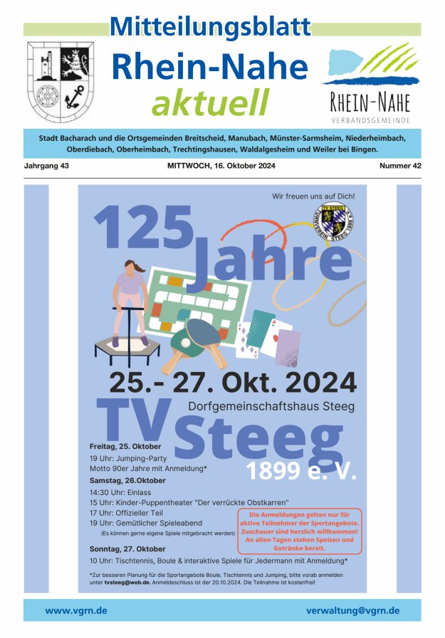 Rhein-Nahe aktuell Titelblatt 42/2024