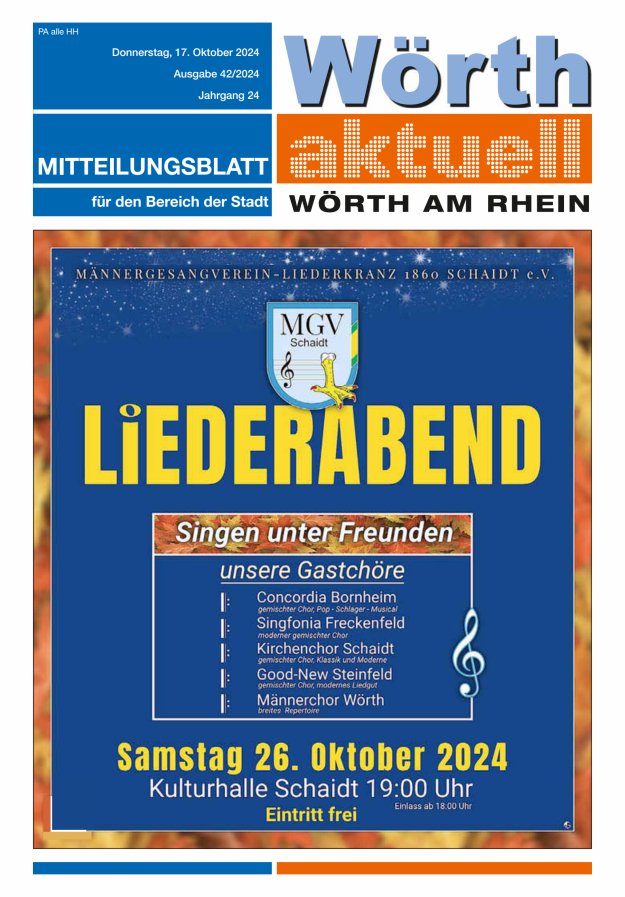 Wörth aktuell Titelblatt 42/2024