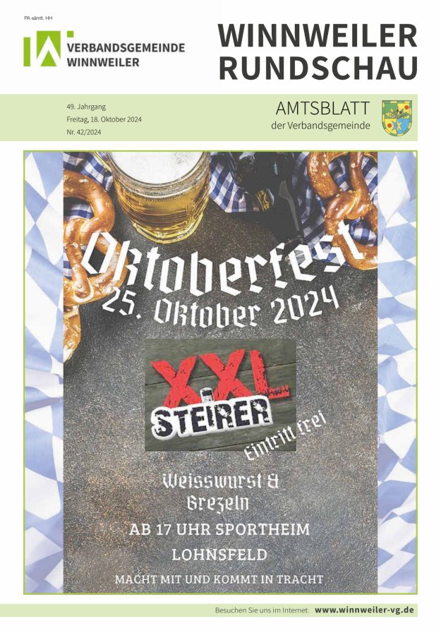 Winnweiler Rundschau Titelblatt 42/2024
