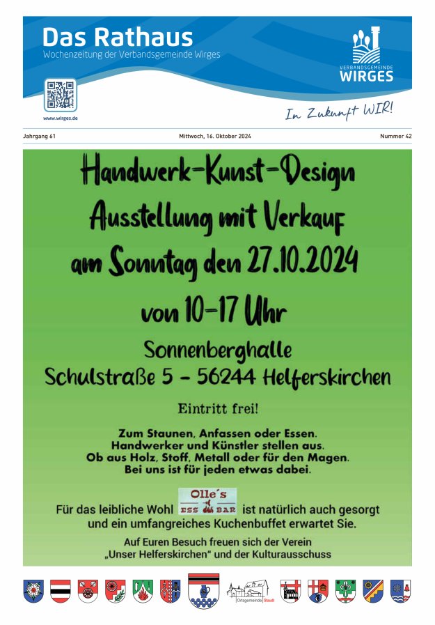 Das Rathaus - Informationen für die Bürger in der VG Wirges Titelblatt 42/2024