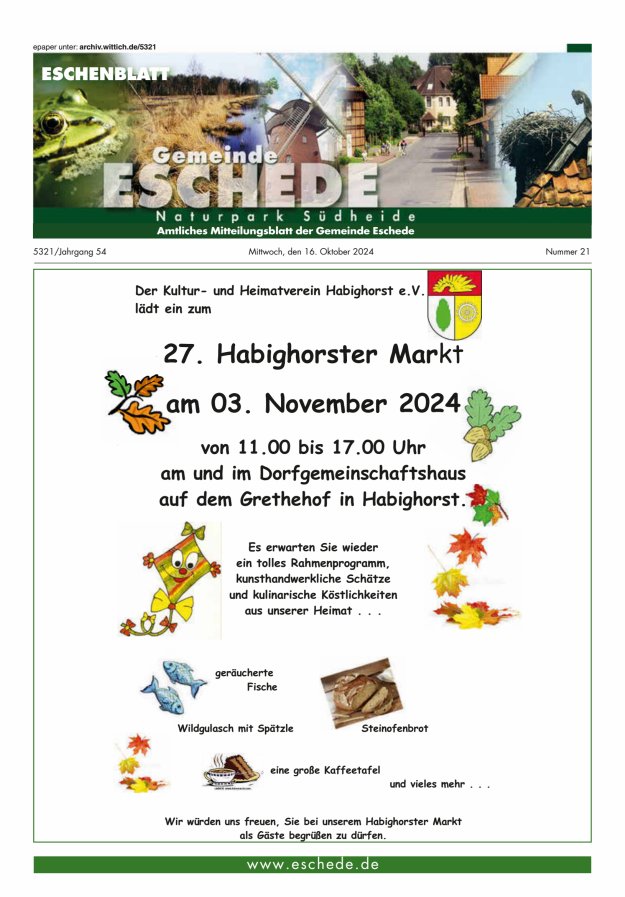 Eschenblatt Titelblatt 21/2024