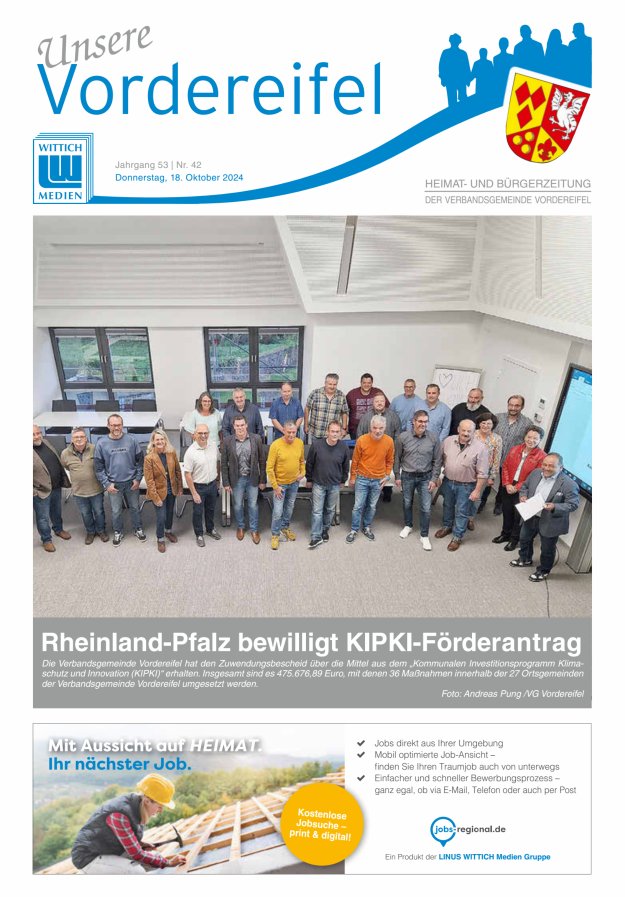 Mitteilungsblatt Vordereifel - Heimat- u Bürgerzeitung der VG Vordereifel Titelblatt 42/2024