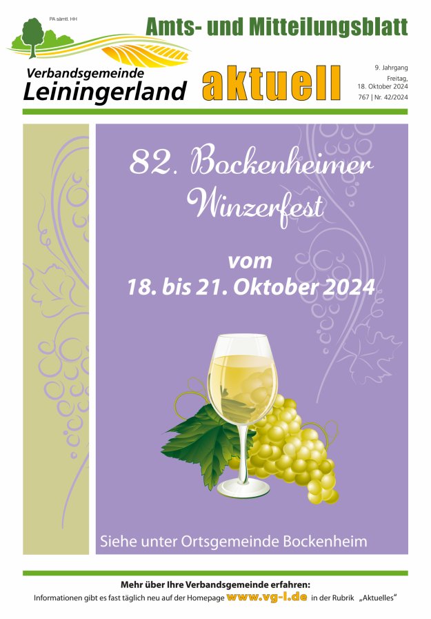 VG Leiningerland aktuell Titelblatt 42/2024