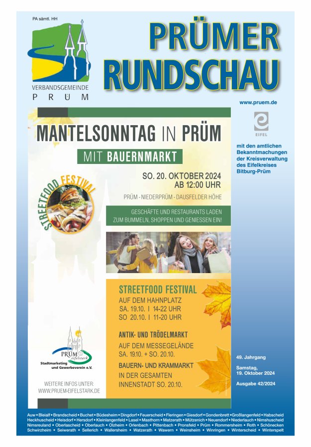 Prümer Rundschau Titelblatt 42/2024