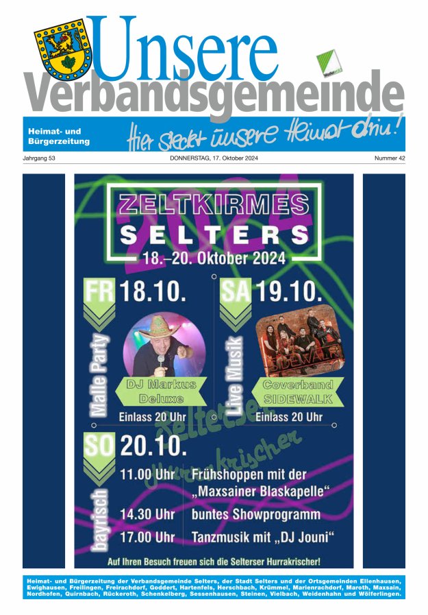 Unsere Verbandsgemeinde Selters Ww Titelblatt 42/2024