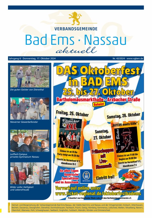 Bad Ems-Nassau aktuell Ausgabe Nassau Titelblatt 42/2024