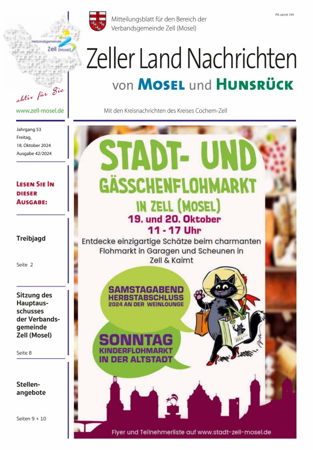 Zeller Land Nachrichten Titelblatt 42/2024