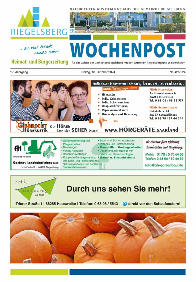 Riegelsberger Wochenpost Titelblatt 42/2024