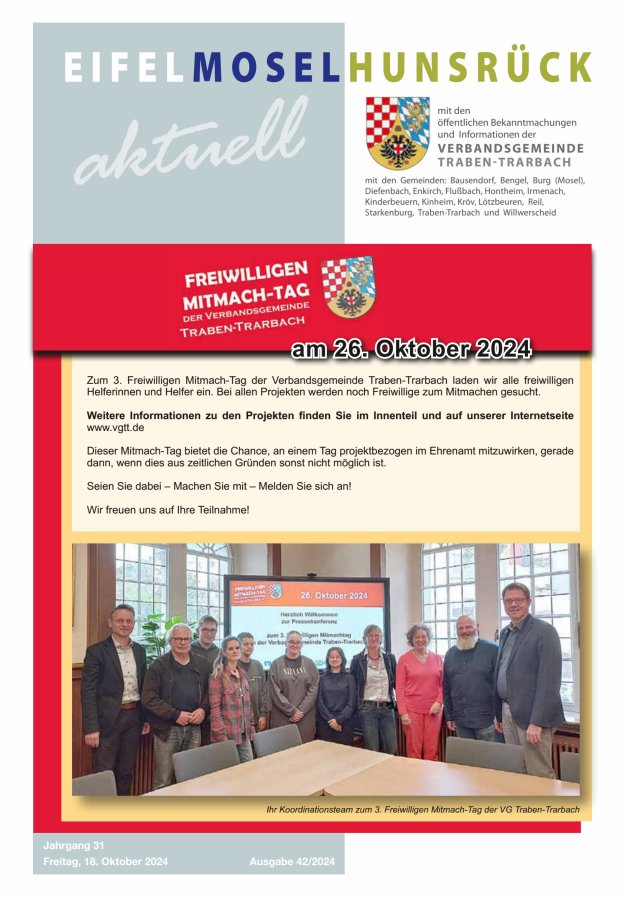 Eifel-Mosel-Hunsrück aktuell VG Traben-Trarbach Titelblatt 42/2024
