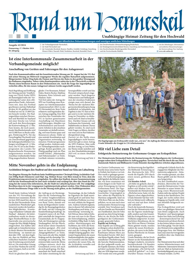 Rund um Hermeskeil Titelblatt 42/2024
